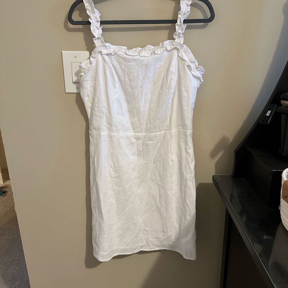 White Ruffled Strap Dress - Picture 2 of 4
